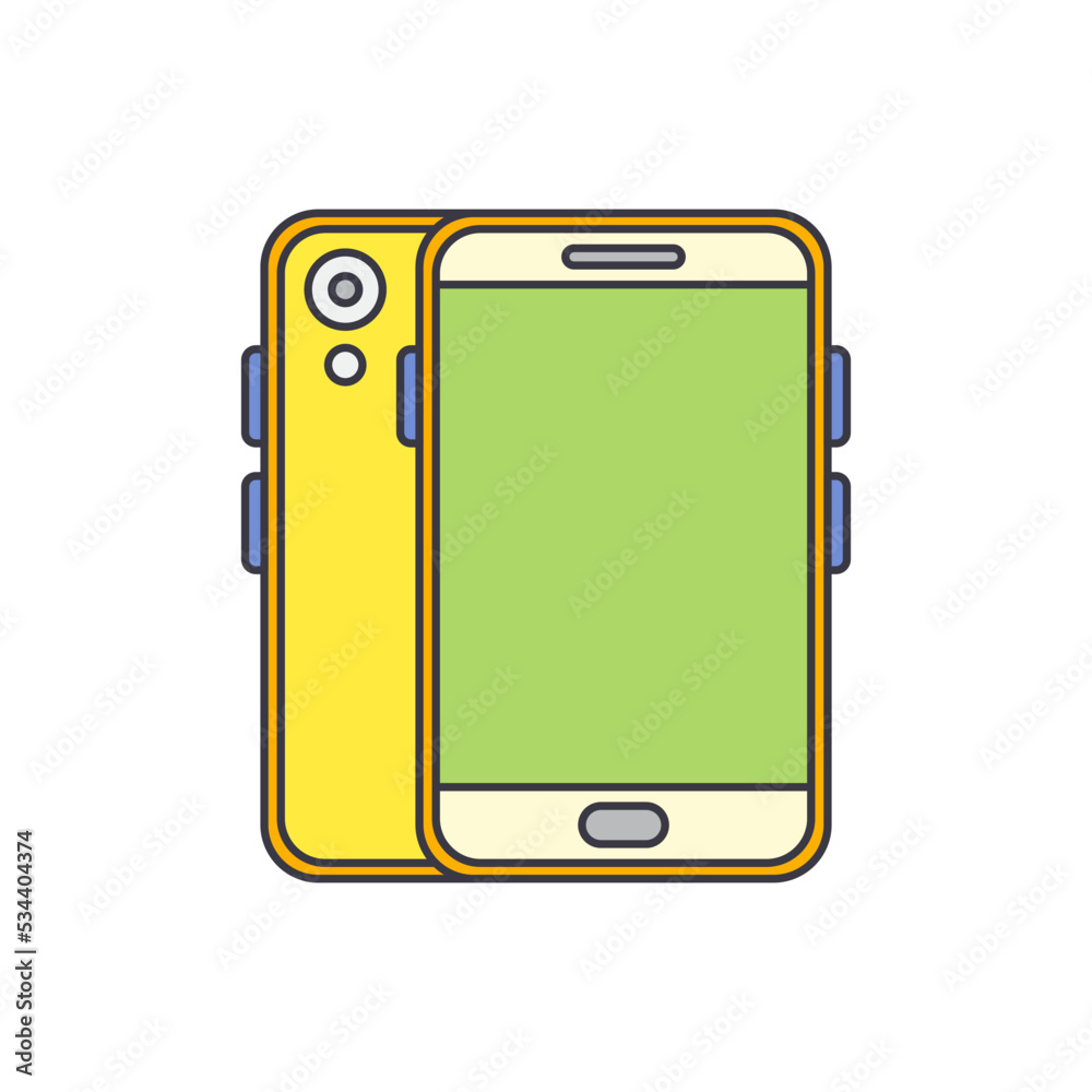 Smartphone icon in color, isolated on white background Smartphone icon in color, isolated on white background
