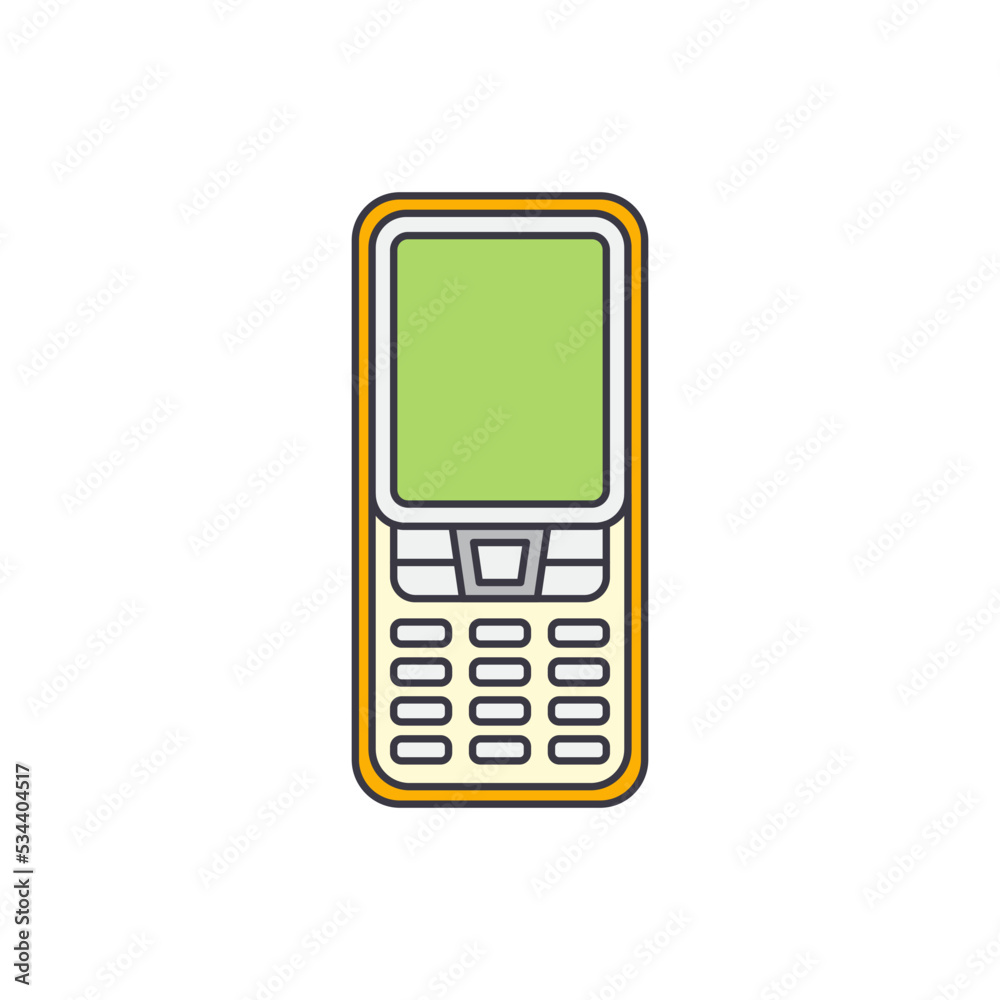 Mobile phone icon in color, isolated on white background Mobile phone icon in color, isolated on white background