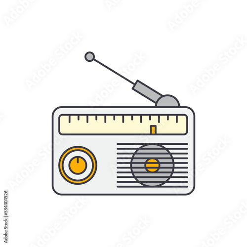 radio icon in color, isolated on white background 