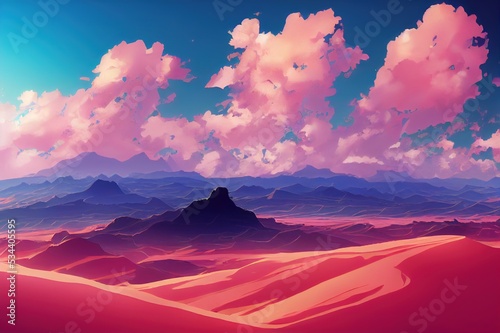 Omananime style 2d background illustration cartoonish style, high quality illustration