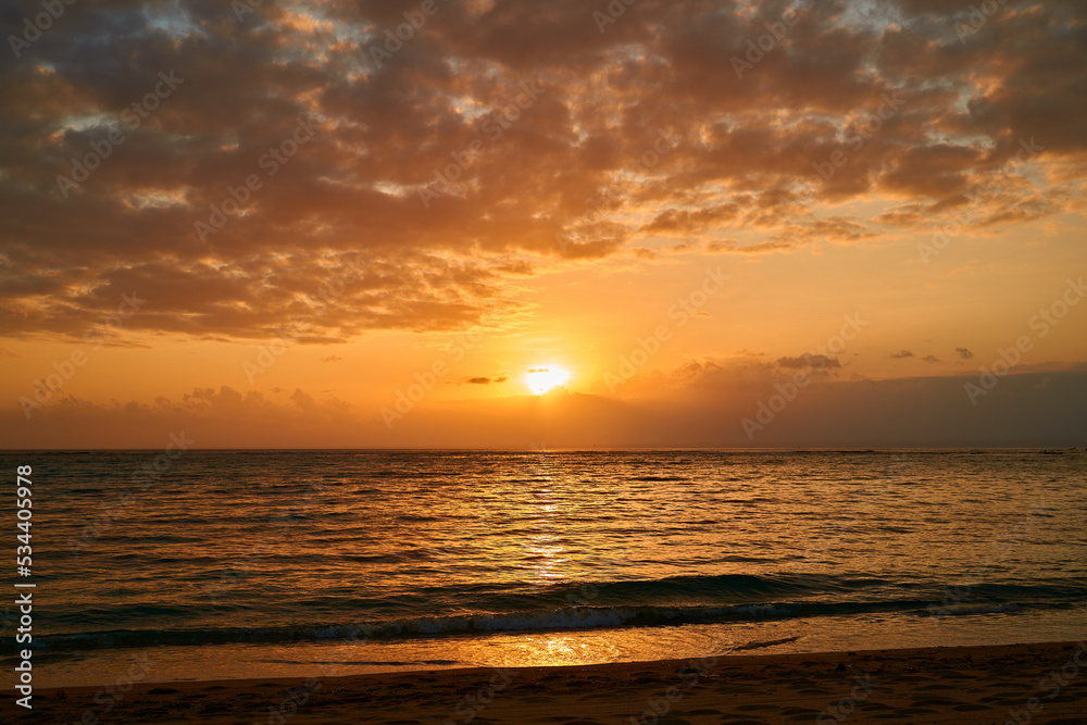 sunset on the island in Indonesia sunset on the island in Indonesia