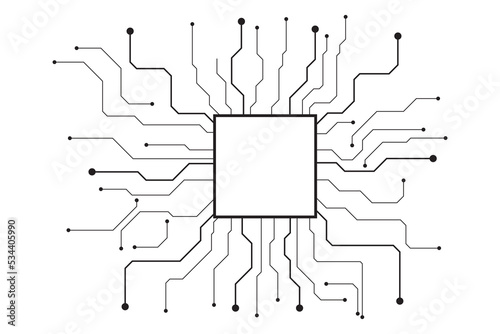 Abstract futuristic circuit board Illustration, Circuit board with various technology elements. Circuit board pattern for technology background. Vector illustration