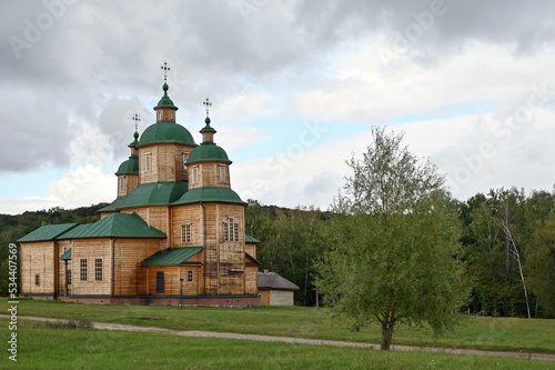 Small wooden church in the village 