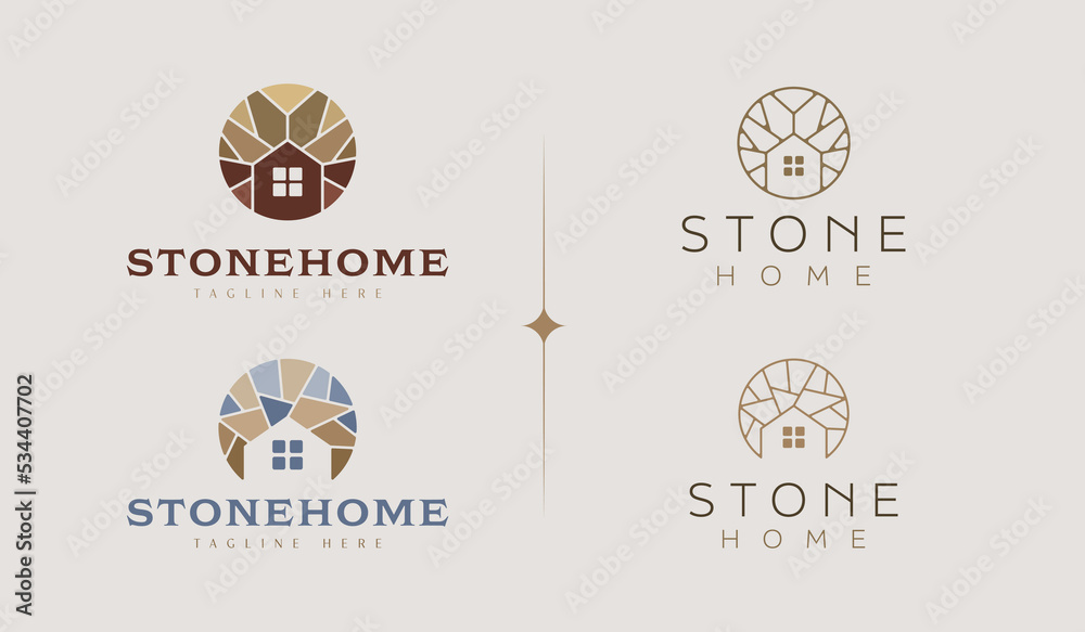 Stone Home Logo Template. Universal creative premium symbol. Vector sign icon logo template. Vector illustration