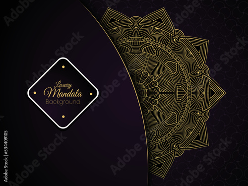 Luxury decorative mandala background design with gorgeous arabesque pattern style for print, wedding cards, brochure, flyer, banner.