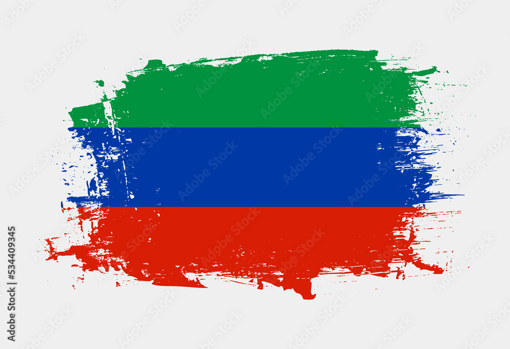 Brush painted national emblem of Dagestan country on white background Brush painted national emblem of Dagestan country on white background