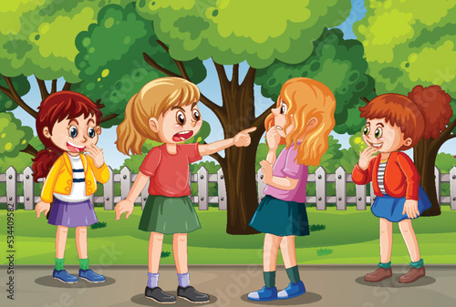 A girl bullied by other kids