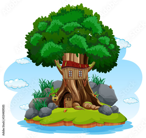 Big tree isolated cartoon