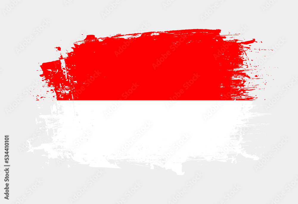 Brush painted national emblem of Indonesia country on white background