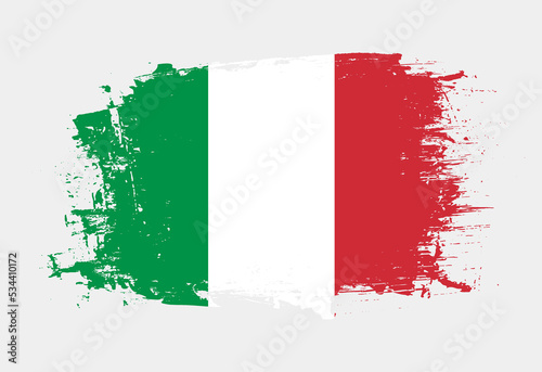 Brush painted national emblem of Italy country on white background