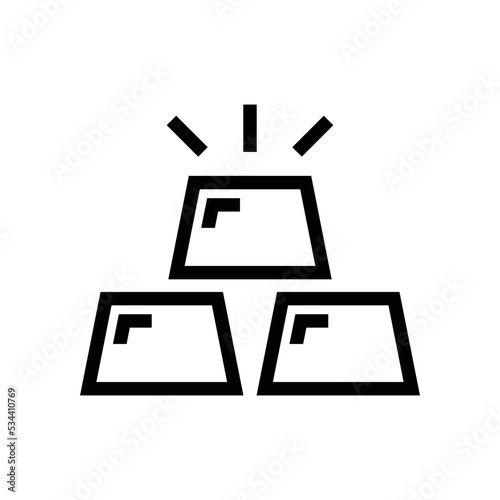 Gold ingots vector icon symbol design