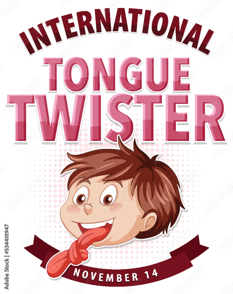 International tongue twister day logo design International tongue twister day logo design