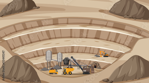 Thumbnail design with mining landscape