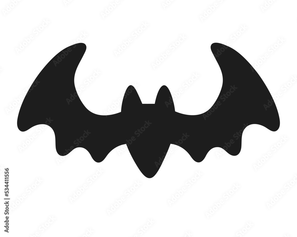 Doodle flat clipart. Cute black bat. All objects are repainted. Doodle flat clipart. Cute black bat. All objects are repainted.