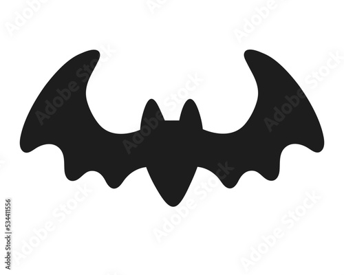 Doodle flat clipart. Cute black bat. All objects are repainted.