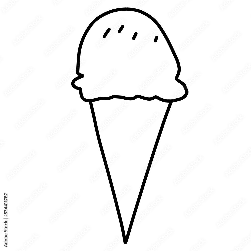 ice cream icon illustration hand drawn.food and dessert.cartoon and doodle line concept.