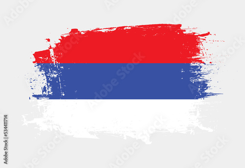 Brush painted national emblem of Republika Srpska country on white background