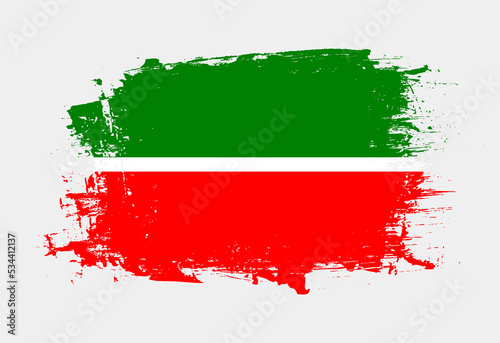 Brush painted national emblem of Tatarstan country on white background