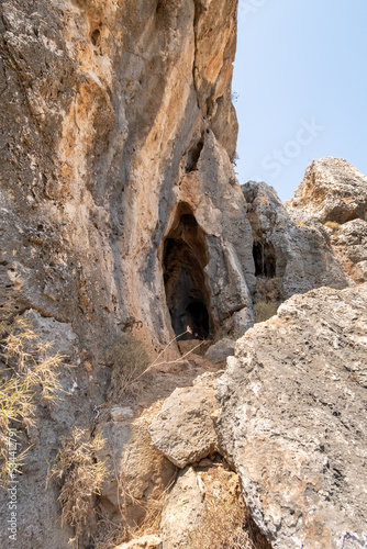 Mountain nature in the national reserve - Nahal Mearot Nature Preserve, near Haifa, in northern Israel