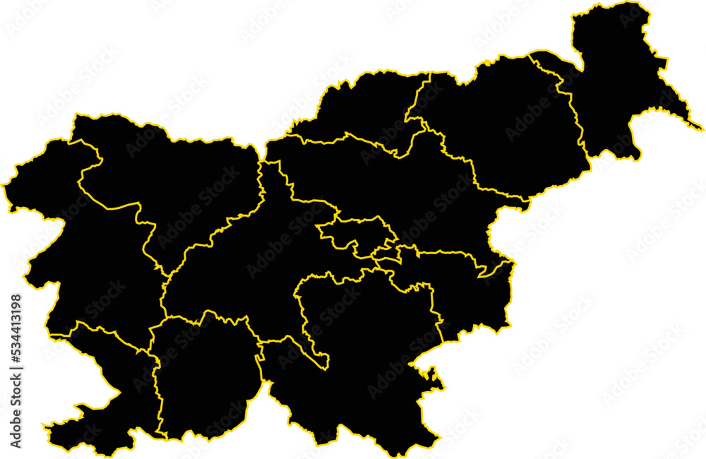 Fototapeta premium Map - Slovenia , Map of Slovenia,Vector illustration eps 10.