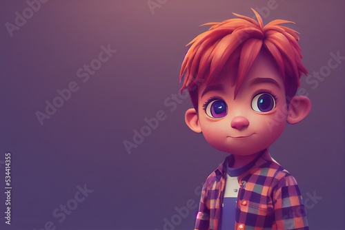 3D CGI animation-style children. Completely original image and character with no reference used. Fully cleared for commercial usage for a bright, realistic Pixar-like cartoon look of kids for kids photo
