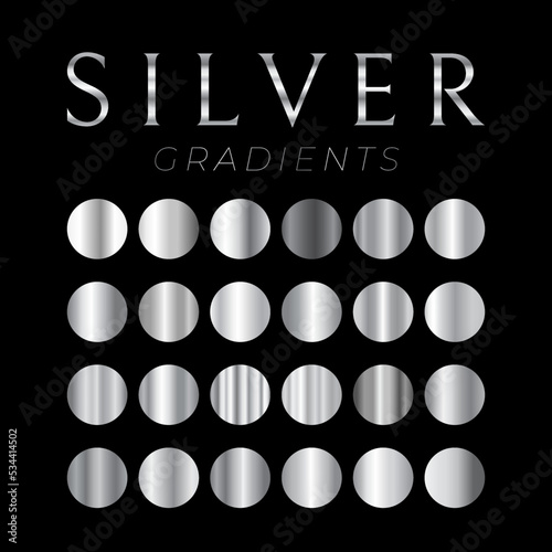 Silver Gradients Color Shades Swatches Palette