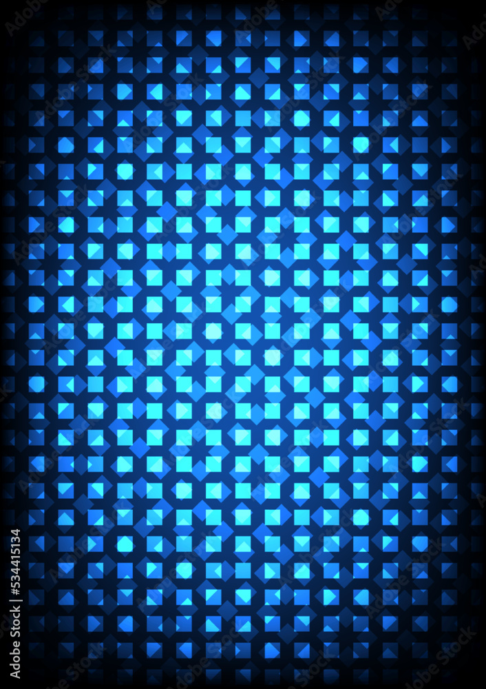 Abstract modern square background. blue neon light digital technology. vector art illustration