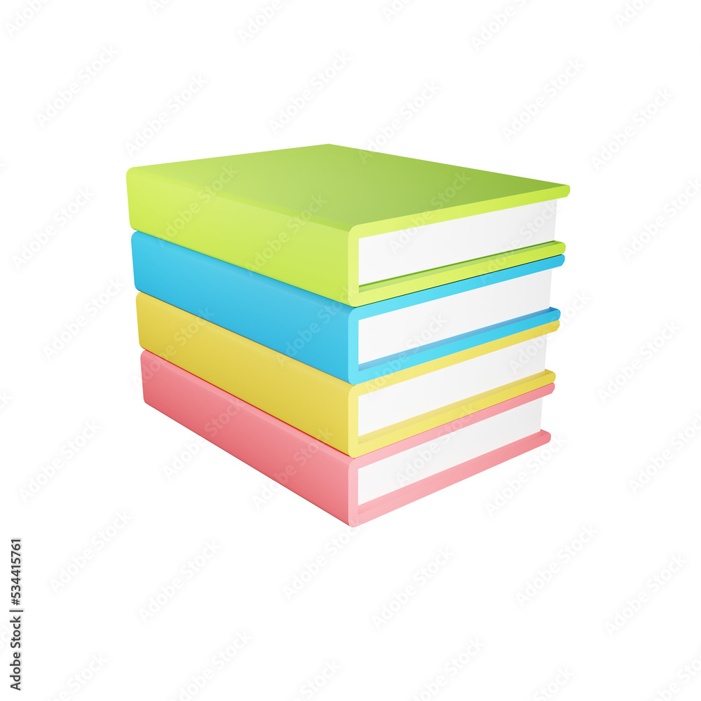 3d books. 3d rendering illustration. PNG. 3d books. 3d rendering illustration. PNG.