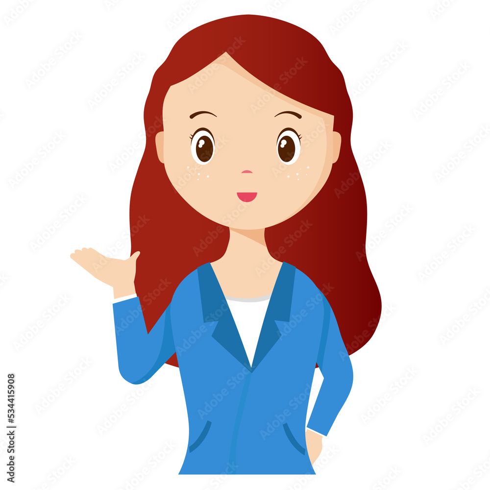 Woman avatar png flat color cartoon style. PNG illustration in flat style Woman avatar png flat color cartoon style. PNG illustration in flat style