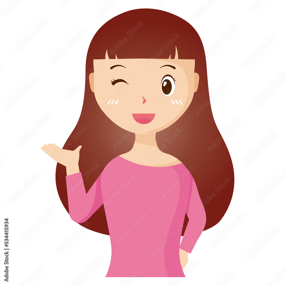Woman avatar png flat color cartoon style. PNG illustration in flat style Woman avatar png flat color cartoon style. PNG illustration in flat style