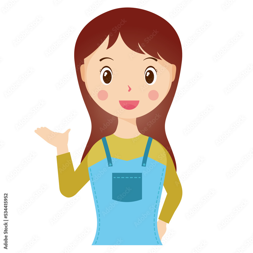 Woman avatar png flat color cartoon style. PNG illustration in flat style Woman avatar png flat color cartoon style. PNG illustration in flat style