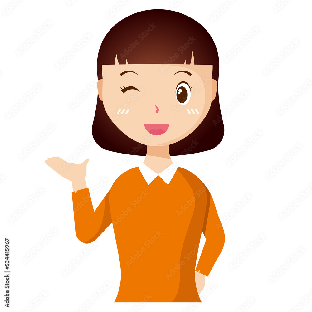 Woman avatar png flat color cartoon style. PNG illustration in flat style Woman avatar png flat color cartoon style. PNG illustration in flat style
