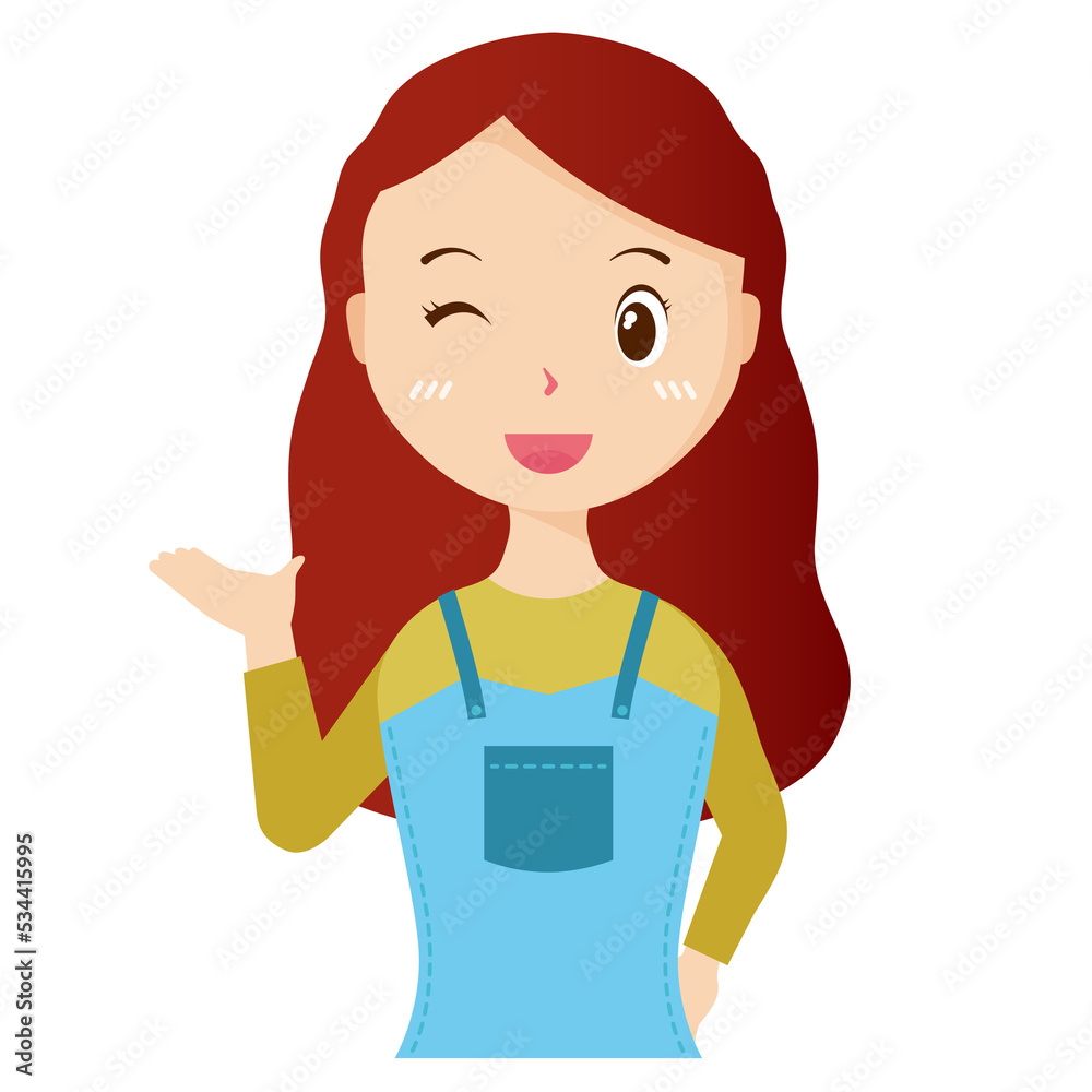 Woman avatar png flat color cartoon style. PNG illustration in flat style Woman avatar png flat color cartoon style. PNG illustration in flat style