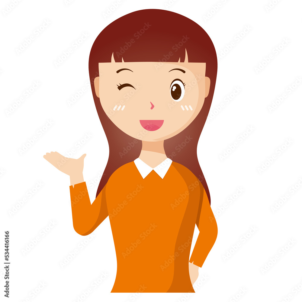 Woman avatar png flat color cartoon style. PNG illustration in flat style Woman avatar png flat color cartoon style. PNG illustration in flat style
