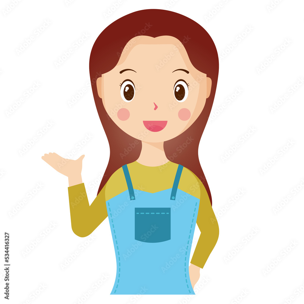 Woman avatar png flat color cartoon style. PNG illustration in flat style Woman avatar png flat color cartoon style. PNG illustration in flat style