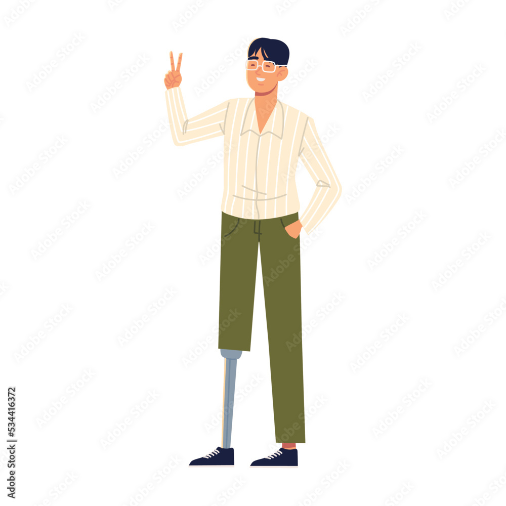 man with prosthetic leg man with prosthetic leg