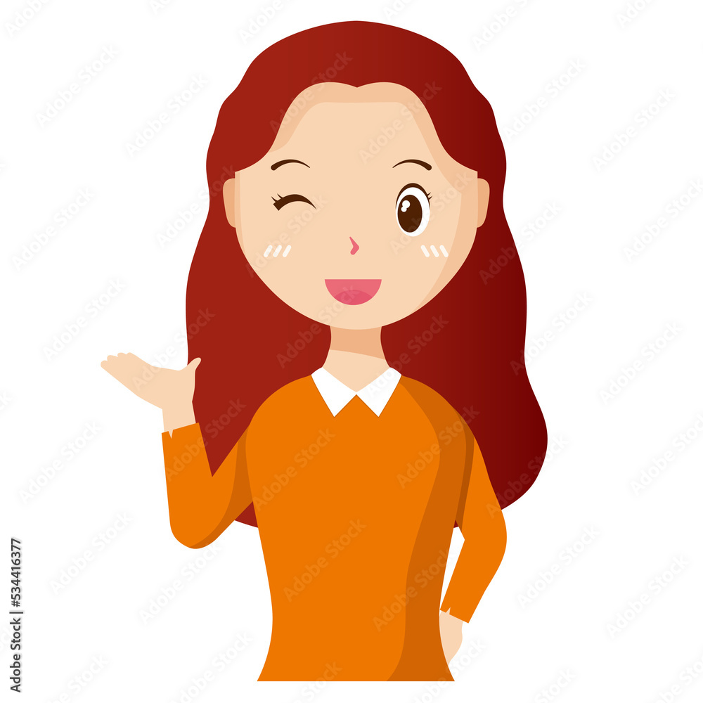 Woman avatar png flat color cartoon style. PNG illustration in flat style Woman avatar png flat color cartoon style. PNG illustration in flat style