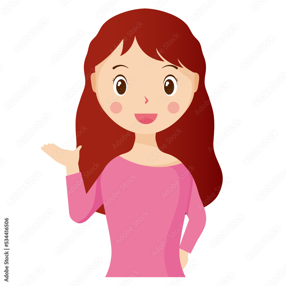 Woman avatar png flat color cartoon style. PNG illustration in flat style Woman avatar png flat color cartoon style. PNG illustration in flat style