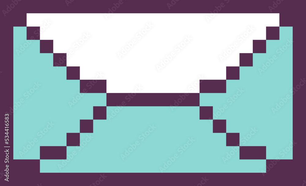 Pixelated letter, envelope with correspondence