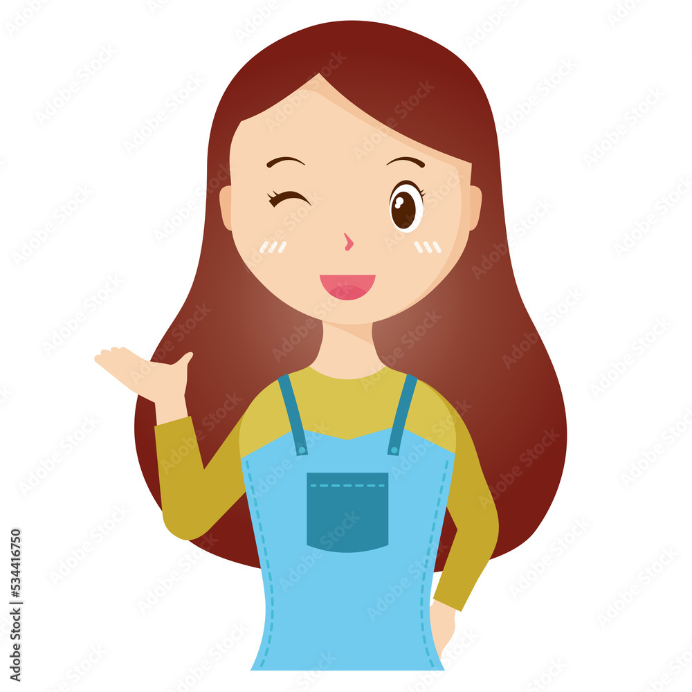 Woman avatar png flat color cartoon style. PNG illustration in flat style Woman avatar png flat color cartoon style. PNG illustration in flat style