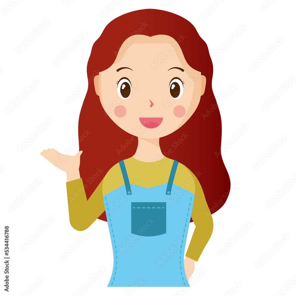 Woman avatar png flat color cartoon style. PNG illustration in flat style Woman avatar png flat color cartoon style. PNG illustration in flat style