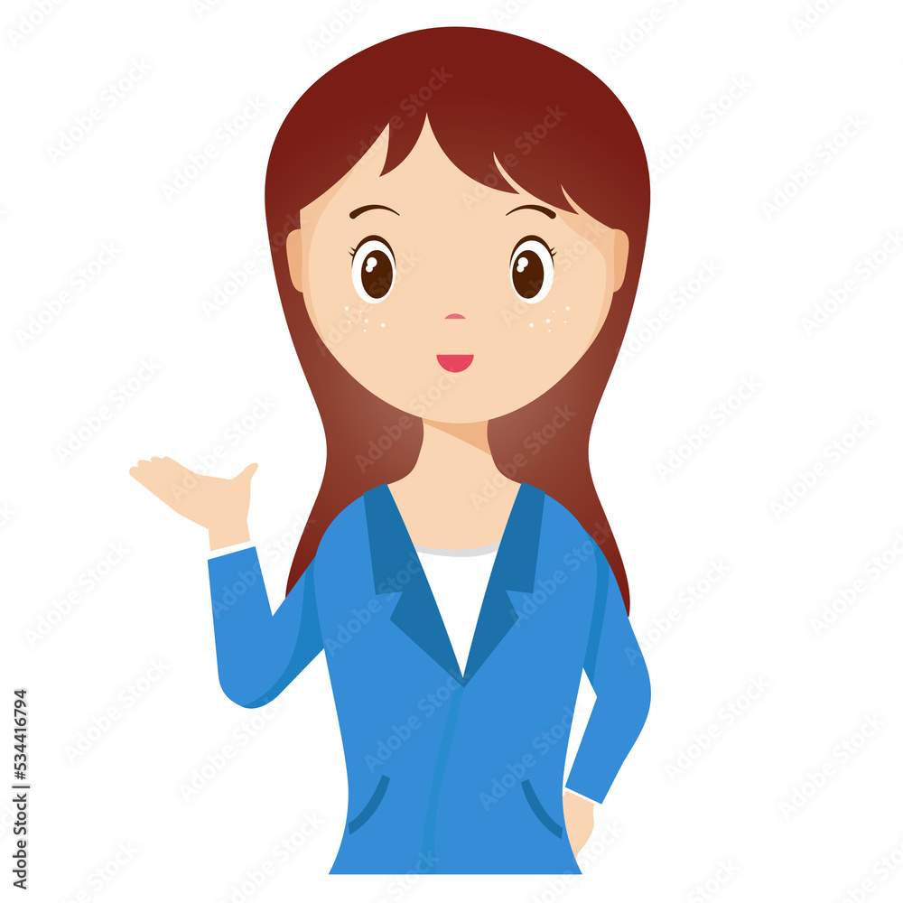 Woman avatar png flat color cartoon style. PNG illustration in flat style Woman avatar png flat color cartoon style. PNG illustration in flat style