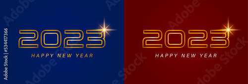 2023年の新年、金色に輝くロゴ [RGB]