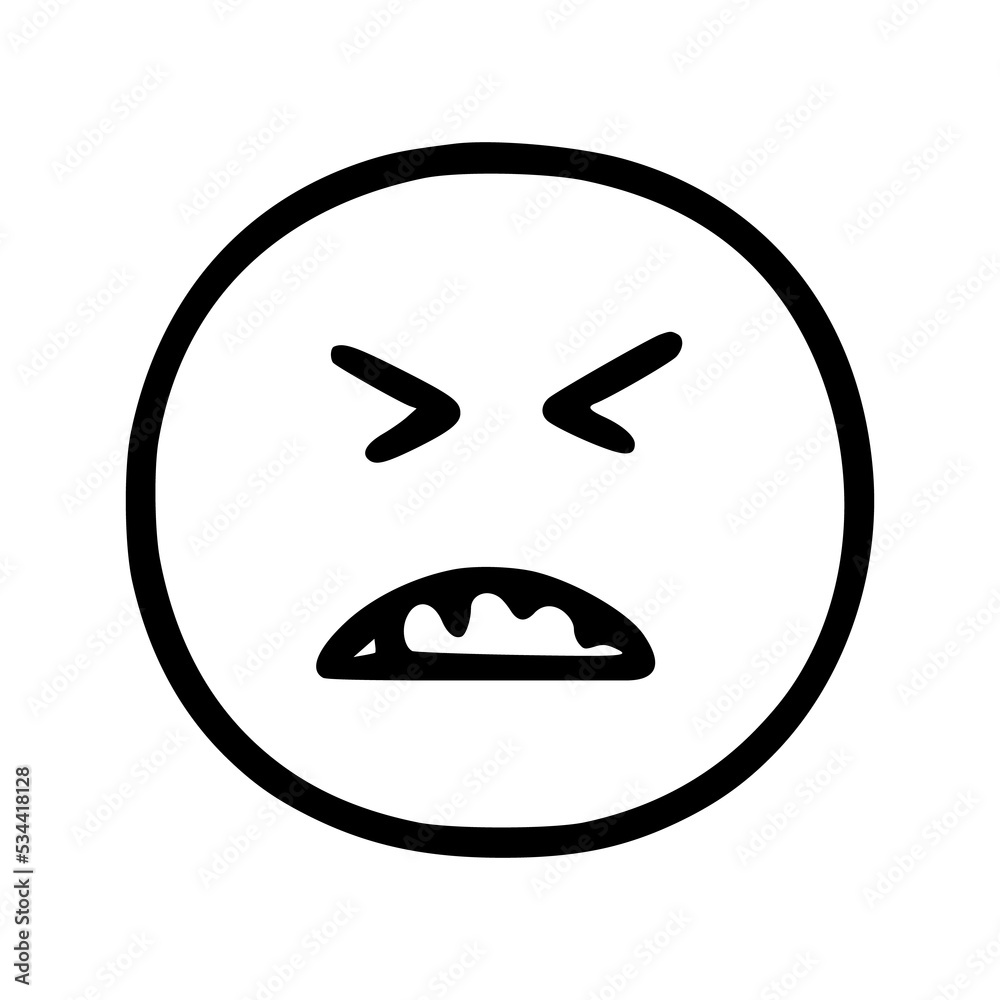 Evil smiley emoticon in doodle style Evil smiley emoticon in doodle style