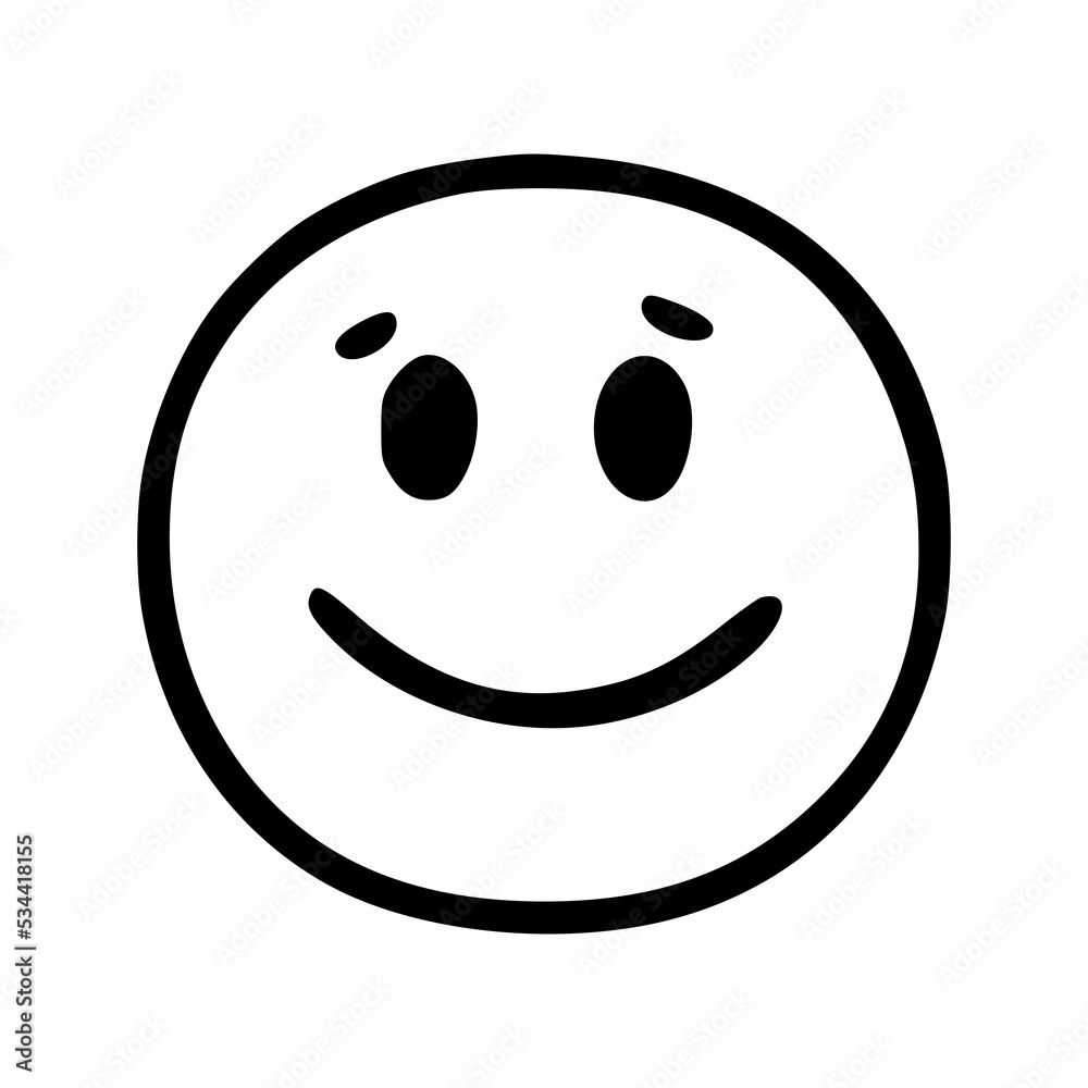 Fototapeta premium happy face emoticon in doodle style