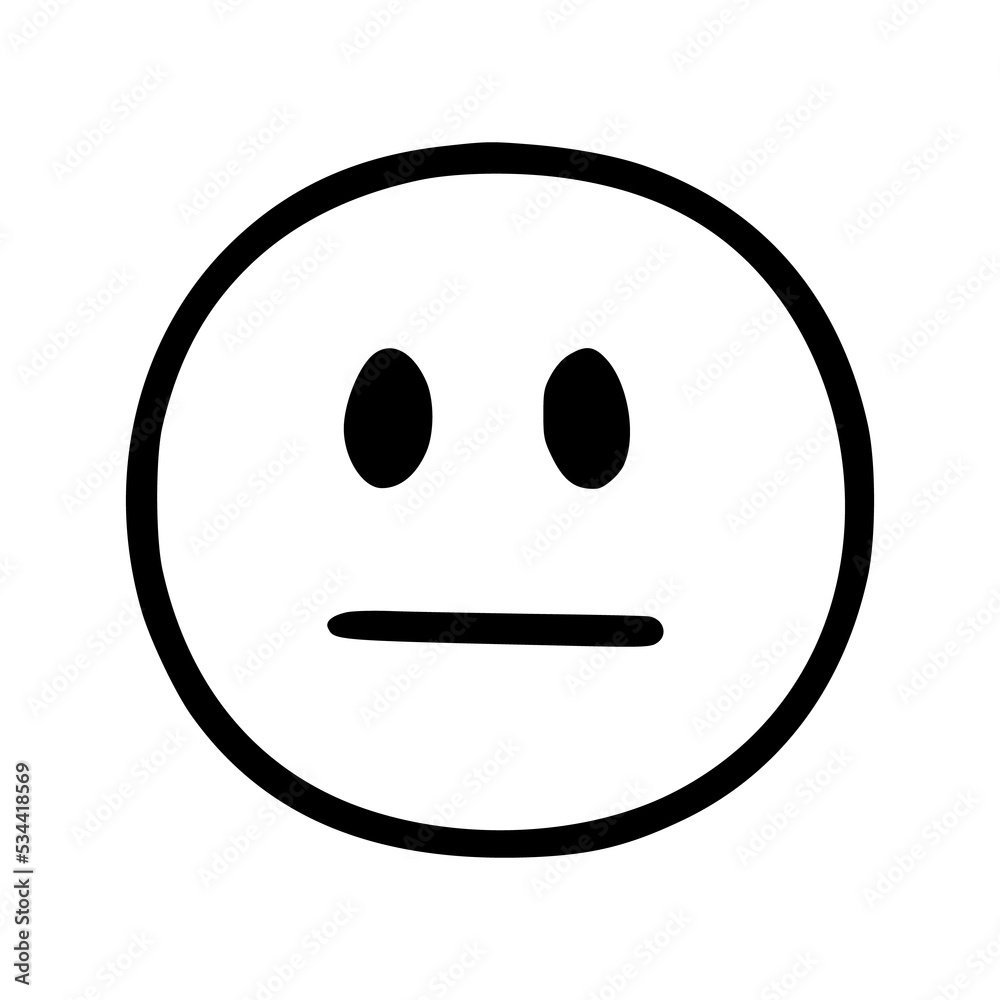 Sad face emoticon in doodle style Sad face emoticon in doodle style