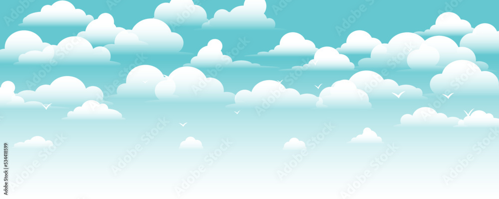 Clouds  morning romantic sky background. Horizontal vector illustration.