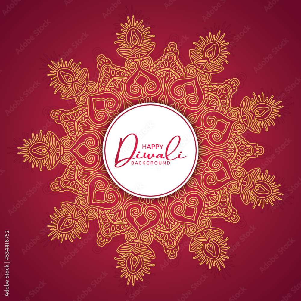 Decorative mandala diwali greeting card background Decorative mandala diwali greeting card background
