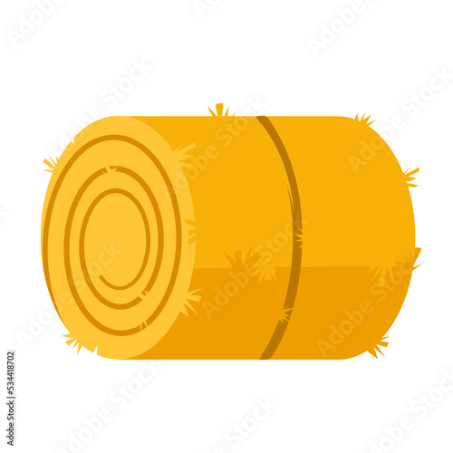 hay bale flat vector illustration logo icon clipart
