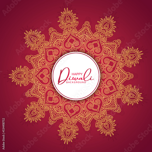 Decorative mandala diwali greeting card background
